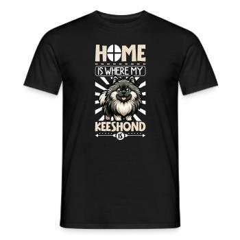 Zuhause - Wolfsspitz - Männer T-Shirt - Schwarz - Vorne - AI Model Male 178 light (178cm)