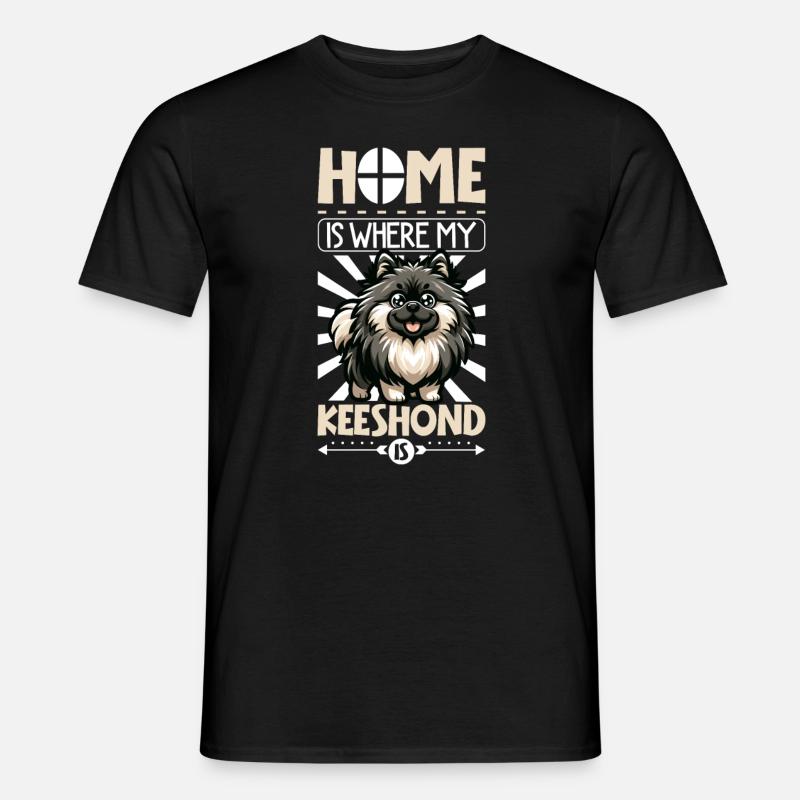 Zuhause - Wolfsspitz - Männer T-Shirt - Schwarz