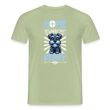Zuhause - Kerry Blue Terrier - Männer T-Shirt - Sage - Vorne - AI Model Male 178 light (178cm)