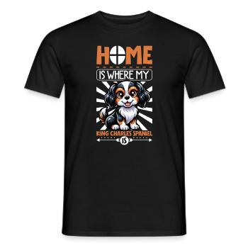 Zuhause - King Charles Spaniel - Männer T-Shirt - Schwarz - Vorne - AI Model Male 178 light (178cm)