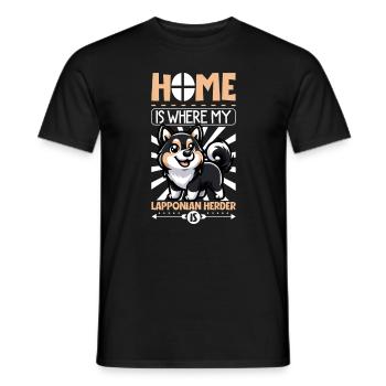 Accueil - Chien renne de Laponie - T-shirt homme - noir - Devant - AI Model Male 178 light (178cm)