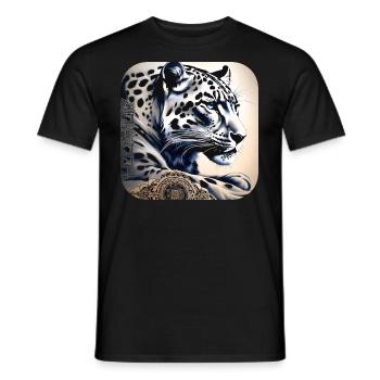 Motif mystique Mystérieux léopard des neiges - T-shirt homme - noir - Devant - AI Model Male 178 light (178cm)