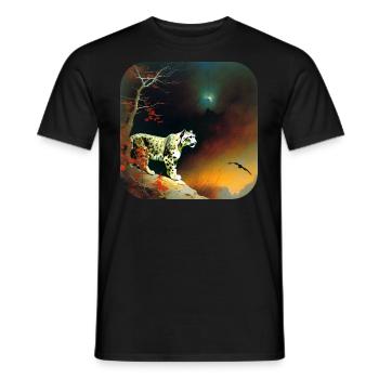 Motif mystique Mystérieux léopard des neiges - T-shirt homme - noir - Devant - AI Model Male 178 light (178cm)