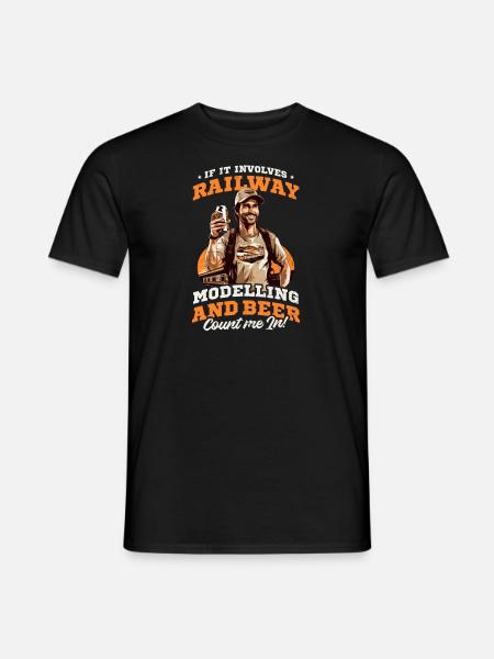Modelleisenbahn Modellbau und Bier - Männer T-Shirt - Schwarz