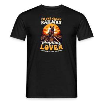 Modélisme ferroviaire Crazy Railway Modeling - T-shirt homme - noir - Devant - AI Model Male 178 light (178cm)
