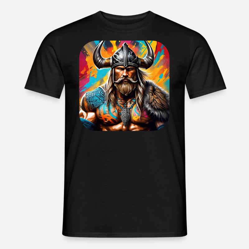Stolzer Wikinger Krieger Germane - Männer T-Shirt - Schwarz
