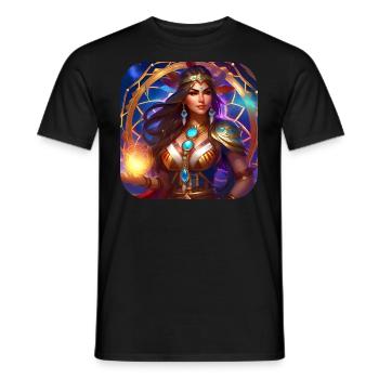Mystical Fantasy Shaman Sorceress - Men's T-Shirt - black - Front - AI Model Male 178 light (178cm)