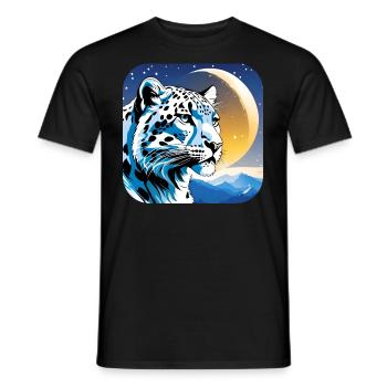 Motif mystique Mystérieux léopard des neiges - T-shirt homme - noir - Devant - AI Model Male 178 light (178cm)
