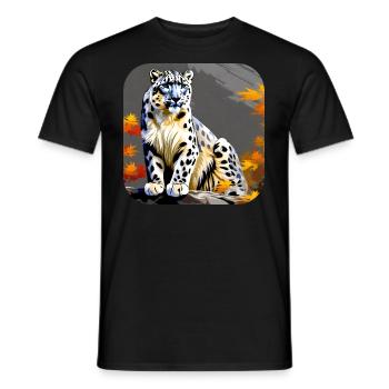 Motif mystique Mystérieux léopard des neiges - T-shirt homme - noir - Devant - AI Model Male 178 light (178cm)