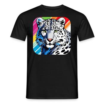 Motif mystique Mystérieux léopard des neiges - T-shirt homme - noir - Devant - AI Model Male 178 light (178cm)