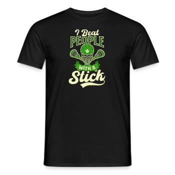 La crosse de la Saint-Patrick bat les gens avec un bâton - T-shirt homme - noir - Devant - AI Model Male 178 light (178cm)