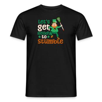 Lacrosse St. Patricks Day bereit zum Stolpern - Männer T-Shirt - Schwarz - Vorne - AI Model Male 178 light (178cm)