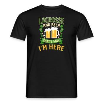 Lacrosse St. Patricks Day Lacrosse und Bere hier - Männer T-Shirt - Schwarz - Vorne - AI Model Male 178 light (178cm)