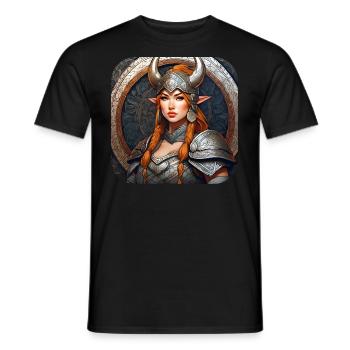 Proud Viking Germanin Shieldmaiden - Men's T-Shirt - black - Front - AI Model Male 178 light (178cm)