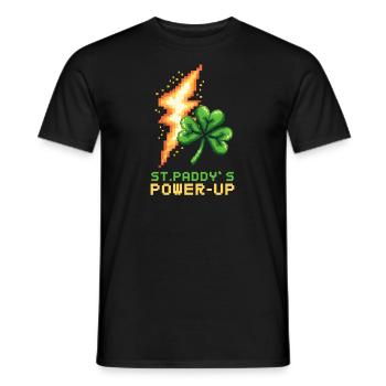 St. Patricks Day Gaming St. Paddy's Power-Up - Männer T-Shirt - Schwarz - Vorne - AI Model Male 178 light (178cm)