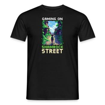 St. Patricks Day Gaming Gaming sur Shamrock Street - T-shirt homme - noir - Devant - AI Model Male 178 light (178cm)