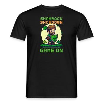 St. Patricks Day Gaming Shamrock Showdown: Game On - Men's T-Shirt - black - Front - AI Model Male 178 light (178cm)