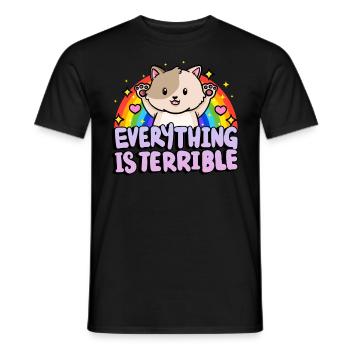 Everything is horrible sarcasm rainbow - Men's T-Shirt - black - Front - AI Model Male 178 light (178cm)