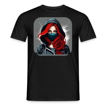 Fille Cyberpunk Cool VI - T-shirt homme - noir - Devant - AI Model Male 178 light (178cm)