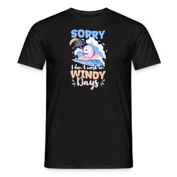 Kite Surfing Don't Work On Windy Days - Men's T-Shirt - black - Front - AI Model Male 178 light (178cm)