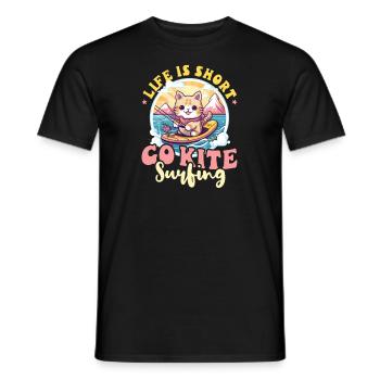 Kitesurfen Leben Kurz Kitesurfen - Männer T-Shirt - Schwarz - Vorne - AI Model Male 178 light (178cm)
