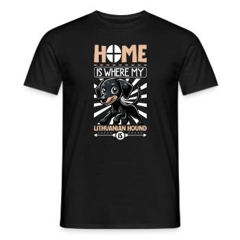 Zuhause - Litauische Bracke - Männer T-Shirt - Schwarz - Vorne - AI Model Male 178 light (178cm)
