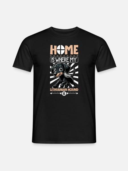 Zuhause - Litauische Bracke - Männer T-Shirt - Schwarz