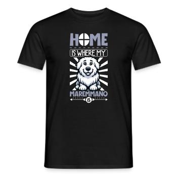 Home - Maremma Abruzzo Shepherd Dog - Men's T-Shirt - black - Front - AI Model Male 178 light (178cm)