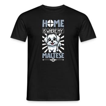 Zuhause - Malteser - Männer T-Shirt - Schwarz - Vorne - AI Model Male 178 light (178cm)