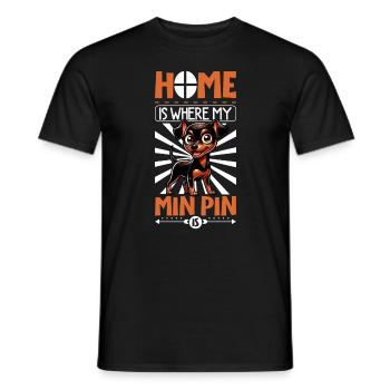 Accueil - Pinscher nain - T-shirt homme - noir - Devant - AI Model Male 178 light (178cm)