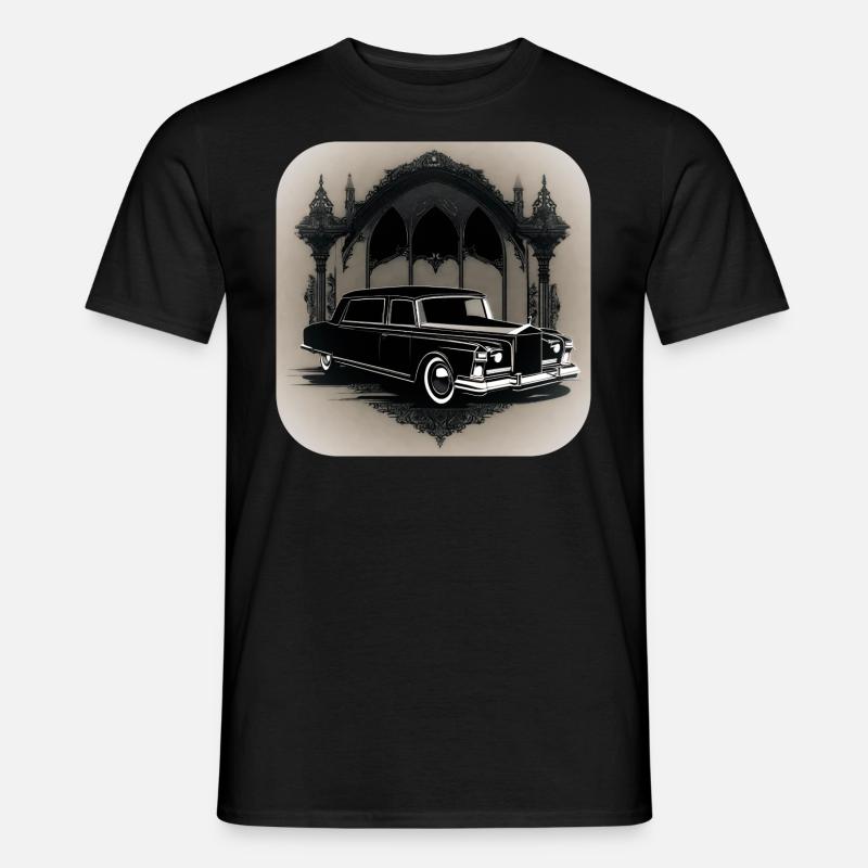 Cooler Oldtimer Leichenwagen - Männer T-Shirt - Schwarz