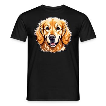 Niedlicher golden Retriever Hund - Männer T-Shirt - Schwarz - Vorne - AI Model Male 178 light (178cm)