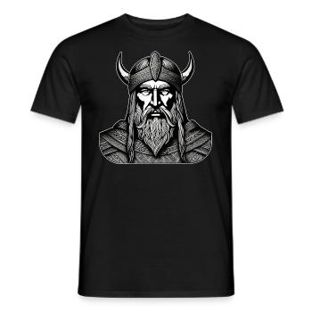 Proud Viking Warrior Germanic - Men's T-Shirt - black - Front - AI Model Male 178 light (178cm)