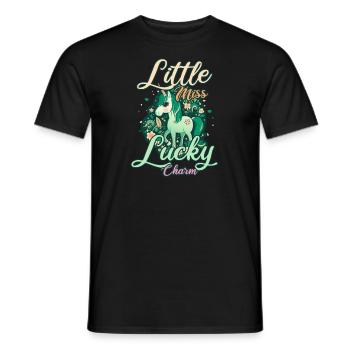 Licorne irlandaise St Patricks Little Lucky - T-shirt homme - noir - Devant - AI Model Male 178 light (178cm)
