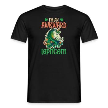 Irisches Einhorn St. Patricks Unbeholfenes Lepricorn - Männer T-Shirt - Schwarz - Vorne - AI Model Male 178 light (178cm)