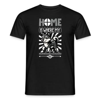 Home - Norwegian Elkhound - Men's T-Shirt - black - Front - AI Model Male 178 light (178cm)