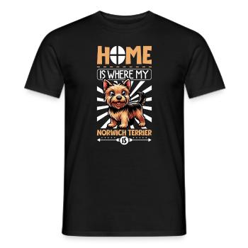 Accueil - Norwich Terrier - T-shirt homme - noir - Devant - AI Model Male 178 light (178cm)