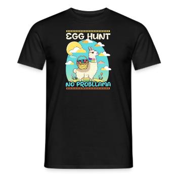 Christliche Ostereiersuche Lama - Männer T-Shirt - Schwarz - Vorne - AI Model Male 178 light (178cm)