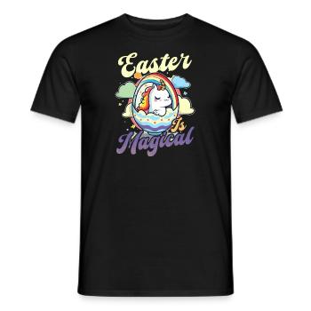 Pâques chrétienne Pâques est une licorne magique - T-shirt homme - noir - Devant - AI Model Male 178 light (178cm)
