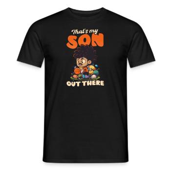 Basket-ball Pâques mon fils là-bas maman papa - T-shirt homme - noir - Devant - AI Model Male 178 light (178cm)