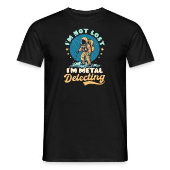 Metalldetektor nicht verloren Im Detektor Astronaut - Männer T-Shirt - Schwarz - Vorne - AI Model Male 178 light (178cm)