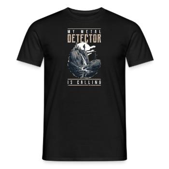 Metal Detecting My Detector Calls - Men's T-Shirt - black - Front - AI Model Male 178 light (178cm)