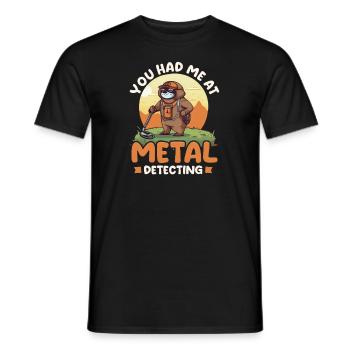 Metal Detecting You Had Me At Detecting Sloth - Men's T-Shirt - black - Front - AI Model Male 178 light (178cm)