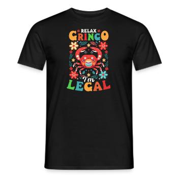 Mexico Lover Relax Gringo I'm Legal - Men's T-Shirt - black - Front - AI Model Male 178 light (178cm)