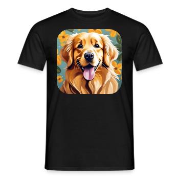 Niedlicher golden Retriever - Männer T-Shirt - Schwarz - Vorne - AI Model Male 178 light (178cm)