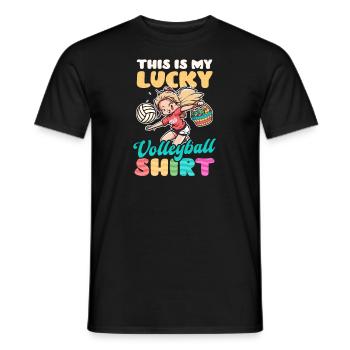 Volleyball Easter Lucky Volleyball Outfit - Men's T-Shirt - black - Front - AI Model Male 178 light (178cm)