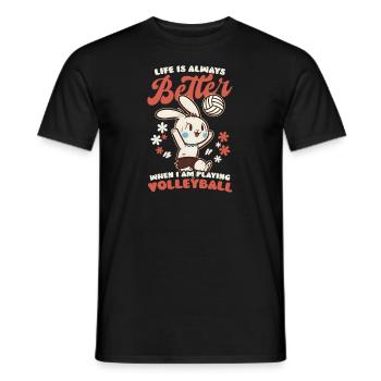 Volley-ball Pâques Mieux jouer au volley-ball - T-shirt homme - noir - Devant - AI Model Male 178 light (178cm)
