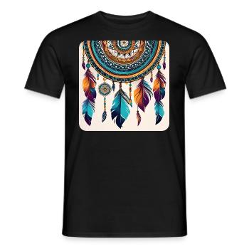 Spiritueller Traumfänger - Männer T-Shirt - Schwarz - Vorne - AI Model Male 178 light (178cm)