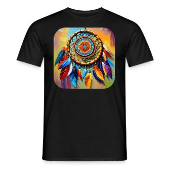 Spiritueller Traumfänger - Männer T-Shirt - Schwarz - Vorne - AI Model Male 178 light (178cm)