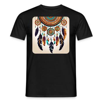 Spiritueller Traumfänger - Männer T-Shirt - Schwarz - Vorne - AI Model Male 178 light (178cm)
